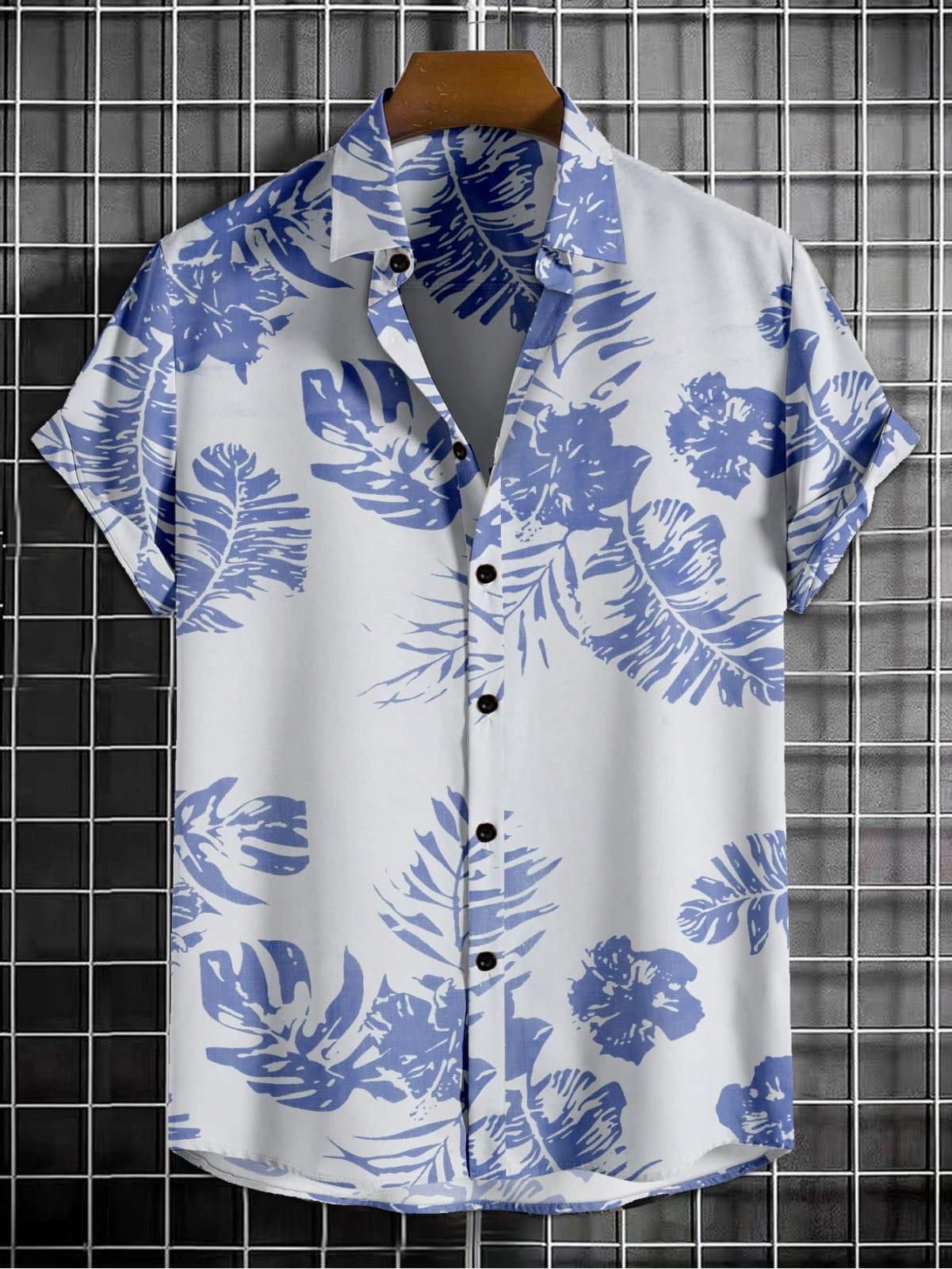 Tropical Blue Floral Button - Lightweight Summer Resortwear