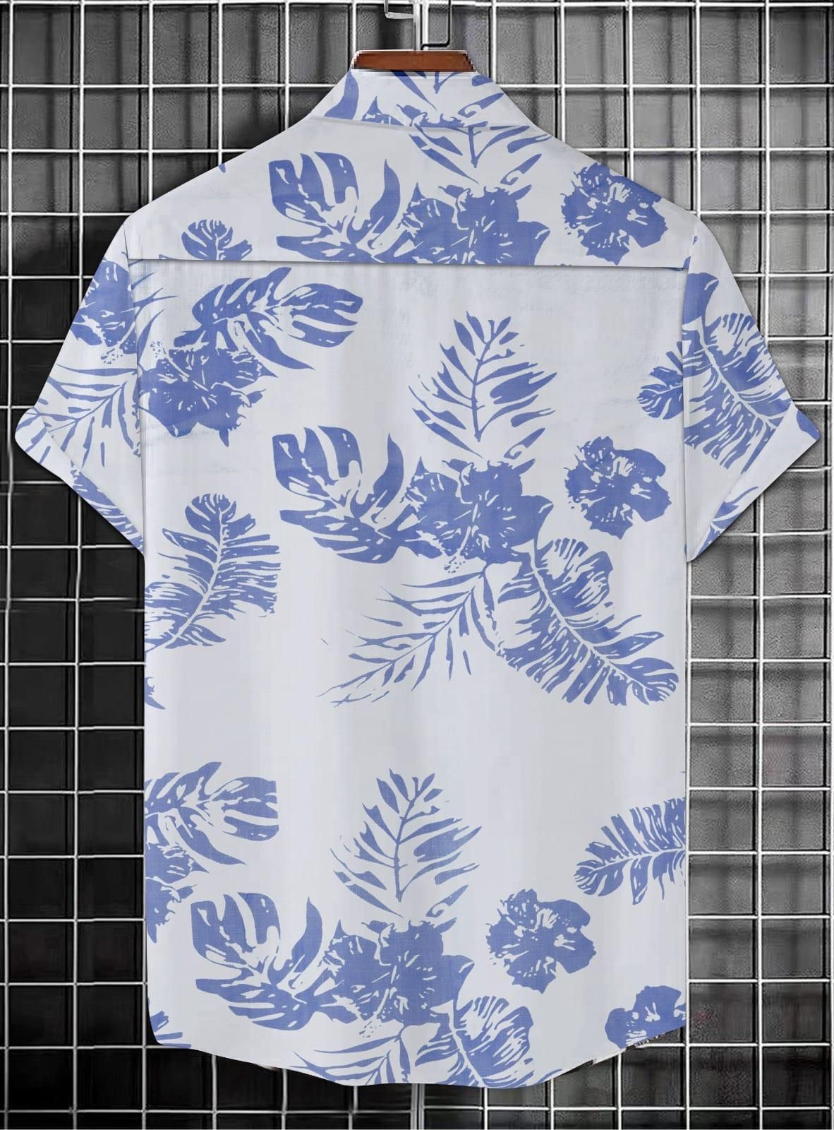 Tropical Blue Floral Button - Lightweight Summer Resortwear