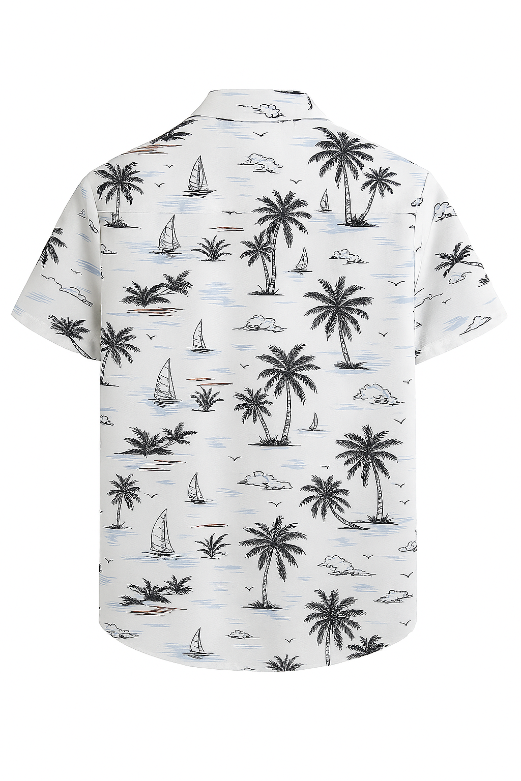 Tropical Paradise Shirt – Palm Tree & Sailboat Print | Casual Beachwear
