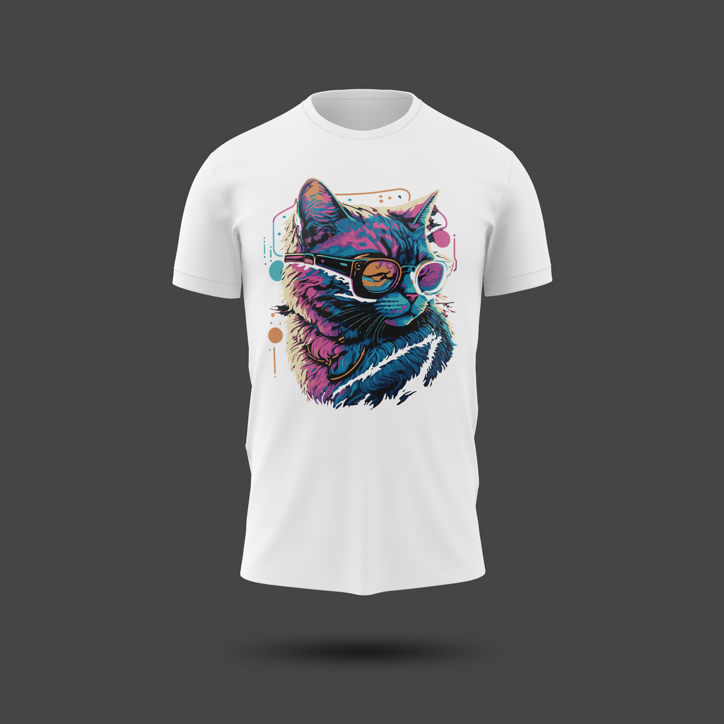Cool Cat Neon Vibe Graphic T-Shirt – Unisex Streetwear Tee