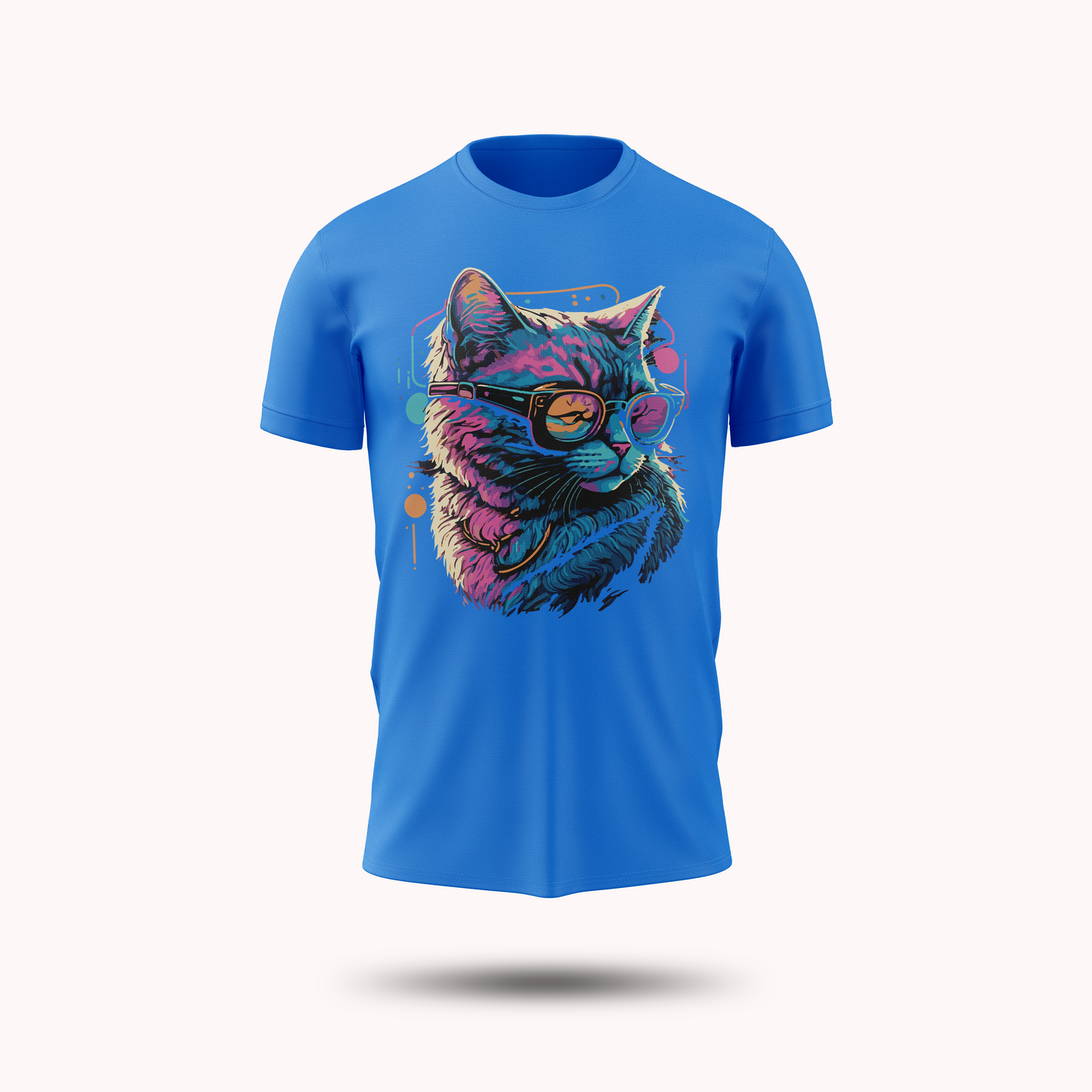 Cool Cat Neon Vibe Graphic T-Shirt – Unisex Streetwear Tee