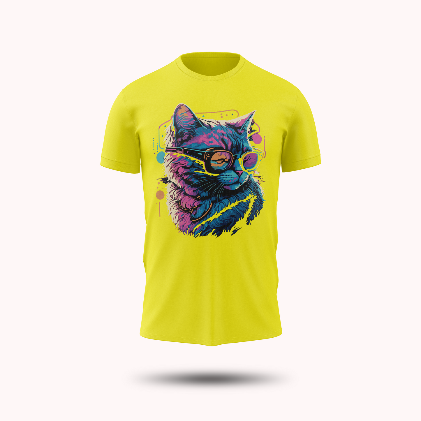 Cool Cat Neon Vibe Graphic T-Shirt – Unisex Streetwear Tee