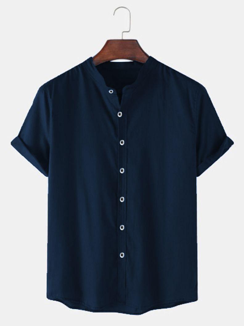 Mandarin Collar Shirt – Smart Casual Overseas Style