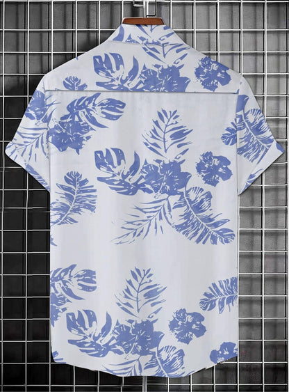 Tropical Blue Floral Button - Lightweight Summer Resortwear