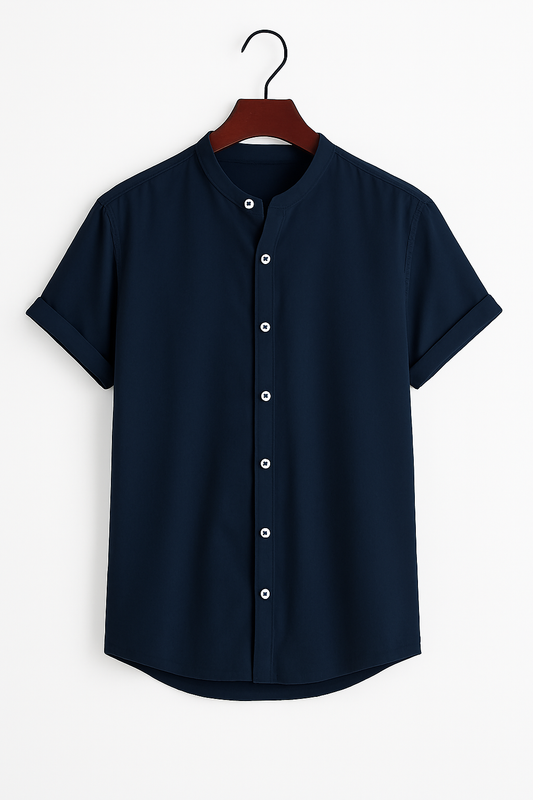 Mandarin Collar Shirt – Smart Casual Overseas Style
