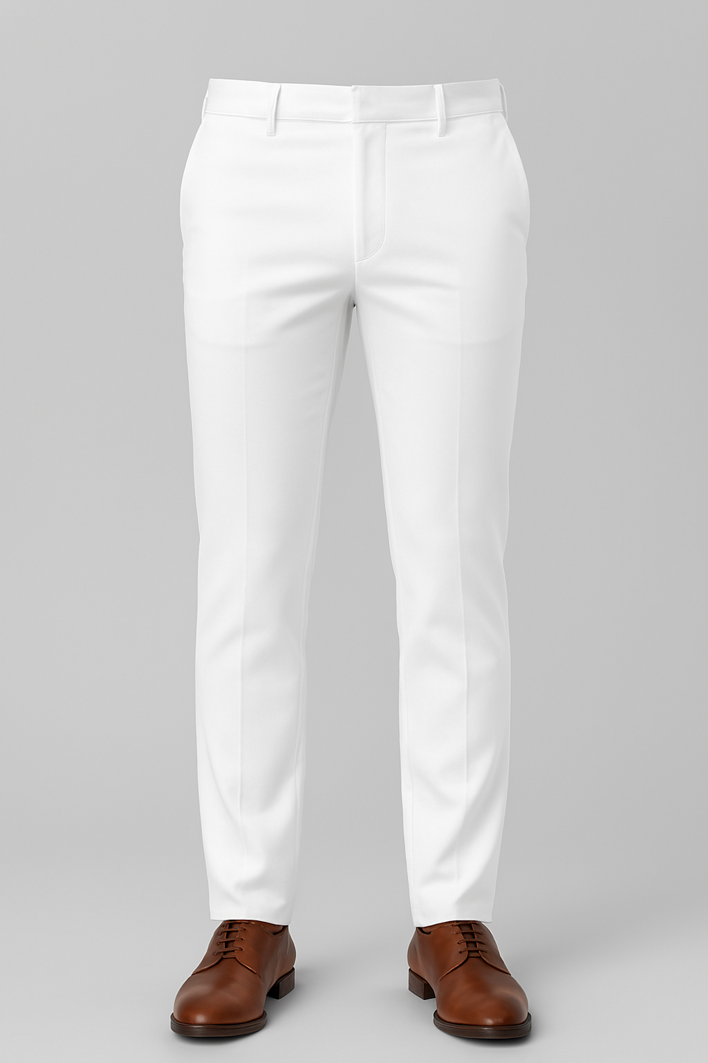 Men’s Slim Fit White Formal Trousers – Elegant Office & Party Wear Pants