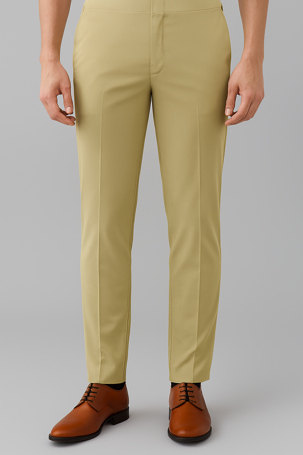 Men’s Slim Fit Beige Formal Trousers – Office & Occasion Wear Dress Pants