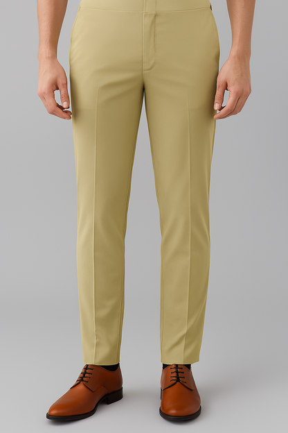 Men’s Slim Fit Beige Formal Trousers – Office & Occasion Wear Dress Pants