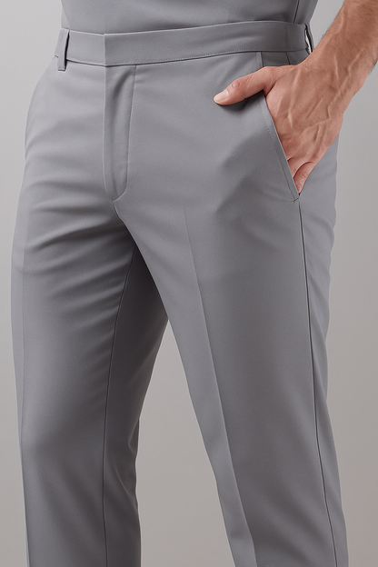Light Grey Formal Pants – Slim Fit