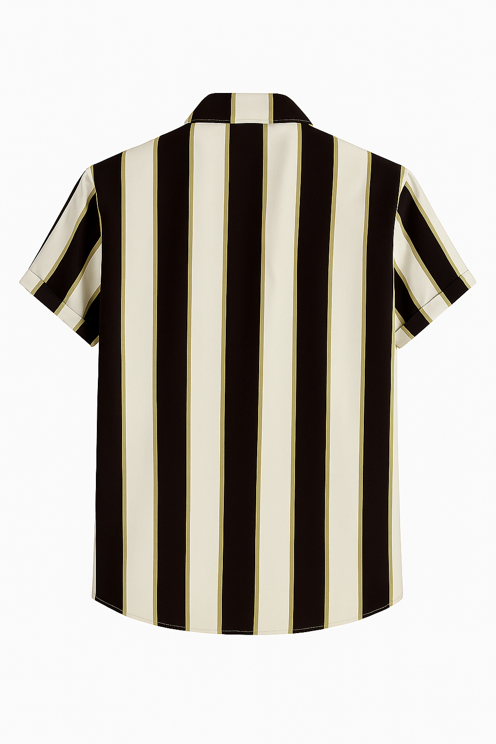 Monochrome Stripe Men's Shirt – Casual Short Sleeve Button-Up