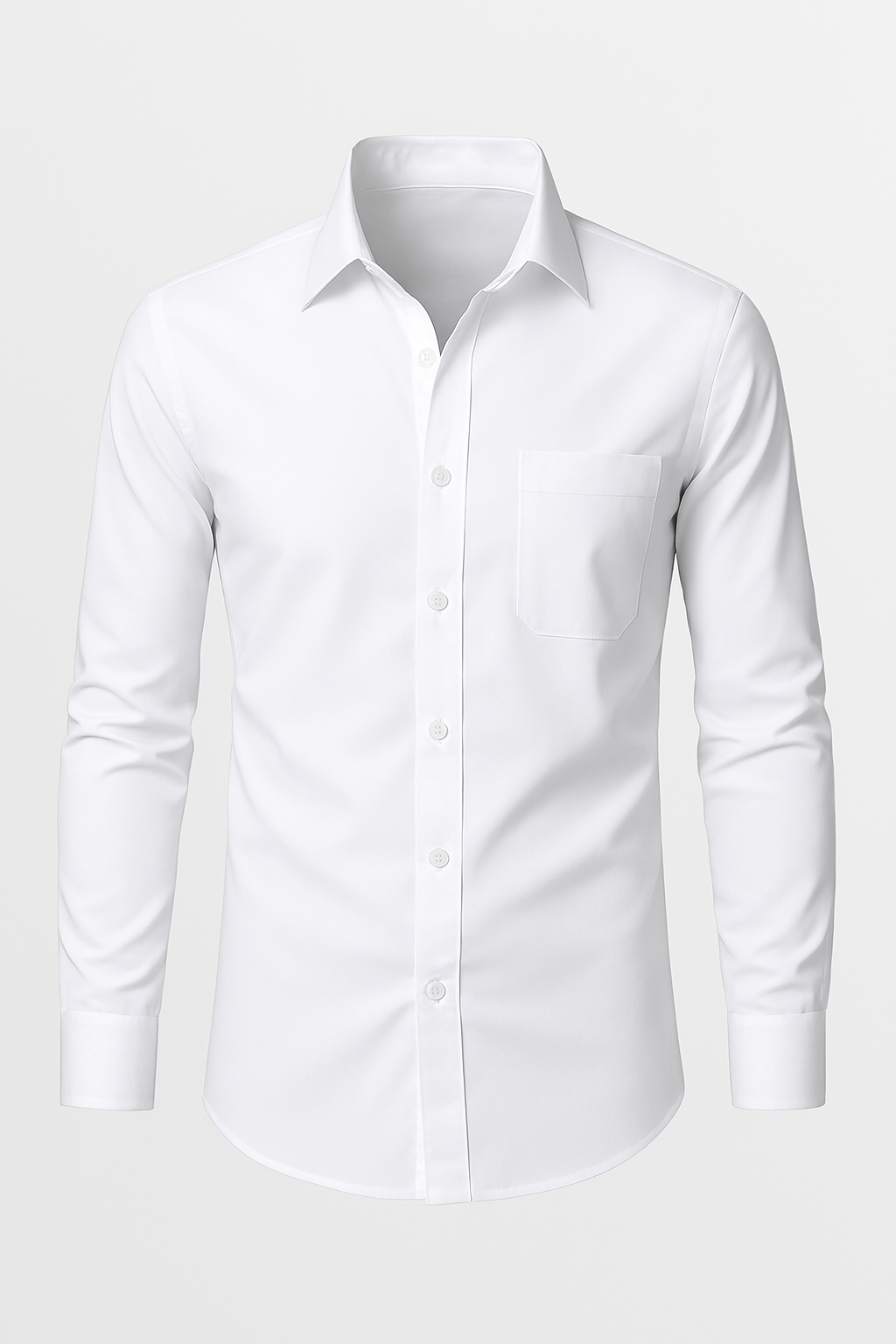 White Tailored Cotton Shirt – Men's Premium Fit | Versatile Formal & Casual Wear