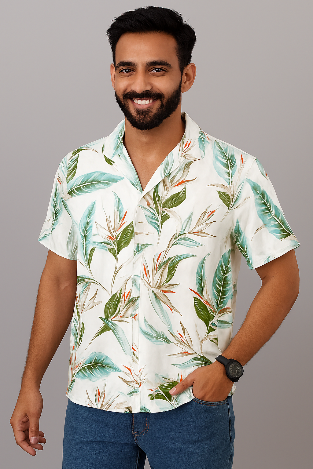 Tropical Paradise Shirt – Bird of Paradise Print | Casual Summer Button-Up