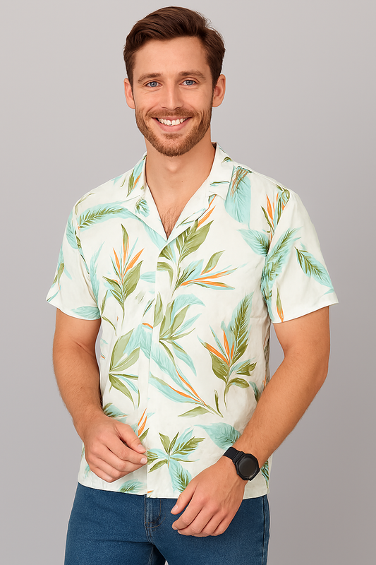 Tropical Paradise Shirt – Bird of Paradise Print | Casual Summer Button-Up
