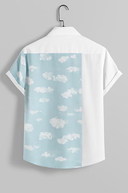 Printed Spread Collar Casual Shirt Statement Streetwear with Artistic Edge