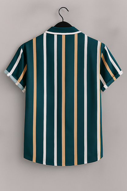 Retro Striped Button-Up Shirt – Casual Summer Streetwear