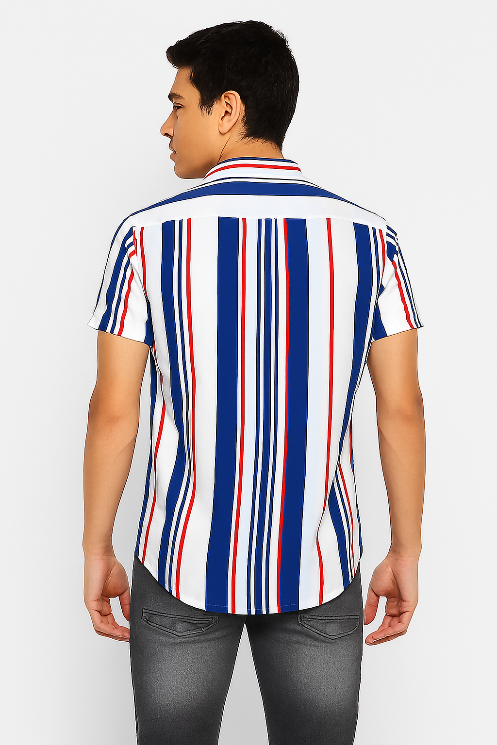 Vertical Striped Short Sleeve Shirt – Casual Summer Streetwear