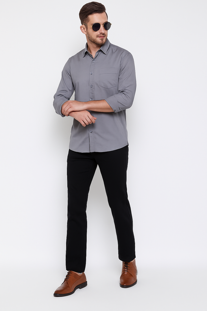Urban Slate Premium Button-Down Shirt – Modern Fit | Men's Streetwear Essential
