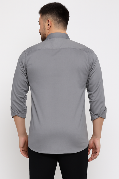 Urban Slate Premium Button-Down Shirt – Modern Fit | Men's Streetwear Essential