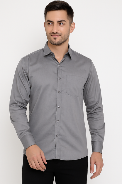 Urban Slate Premium Button-Down Shirt – Modern Fit | Men's Streetwear Essential