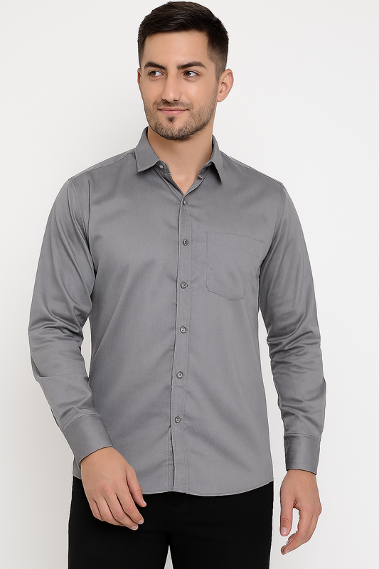 Urban Slate Premium Button-Down Shirt – Modern Fit | Men's Streetwear Essential
