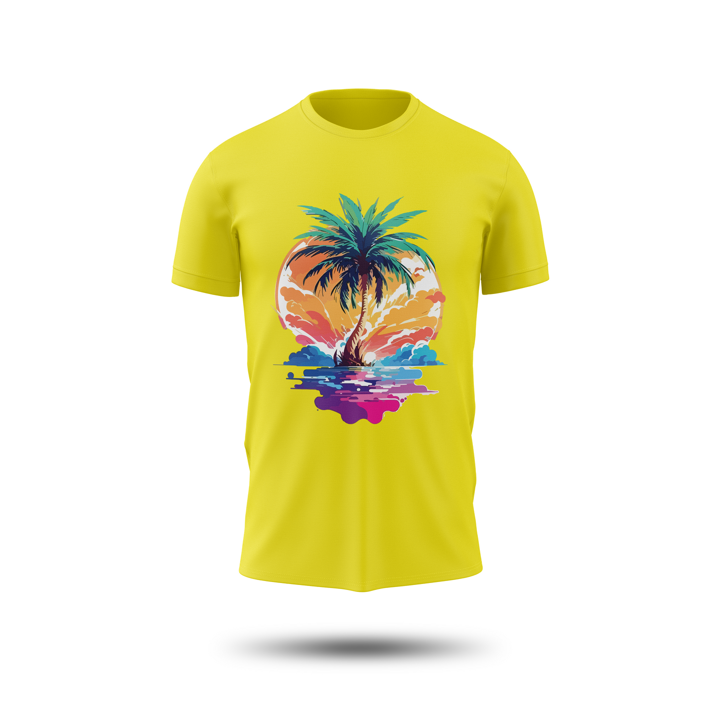 Sunset Palm Tree Graphic T-Shirt – Tropical Beach Vibes Tee for Men & Women
