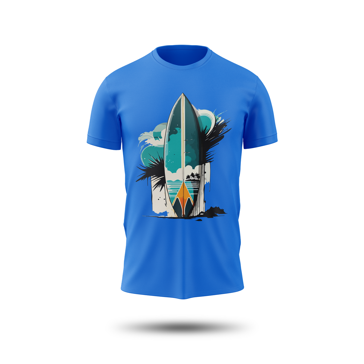 Tropical Surfboard Graphic T-Shirt – Beach Vibes Tee for Men & Women | Summer Streetwear