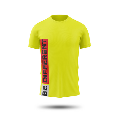 BE DIFFERENT Vertical Stripe Graphic T-Shirt – Bold Statement Tee for Men & Women