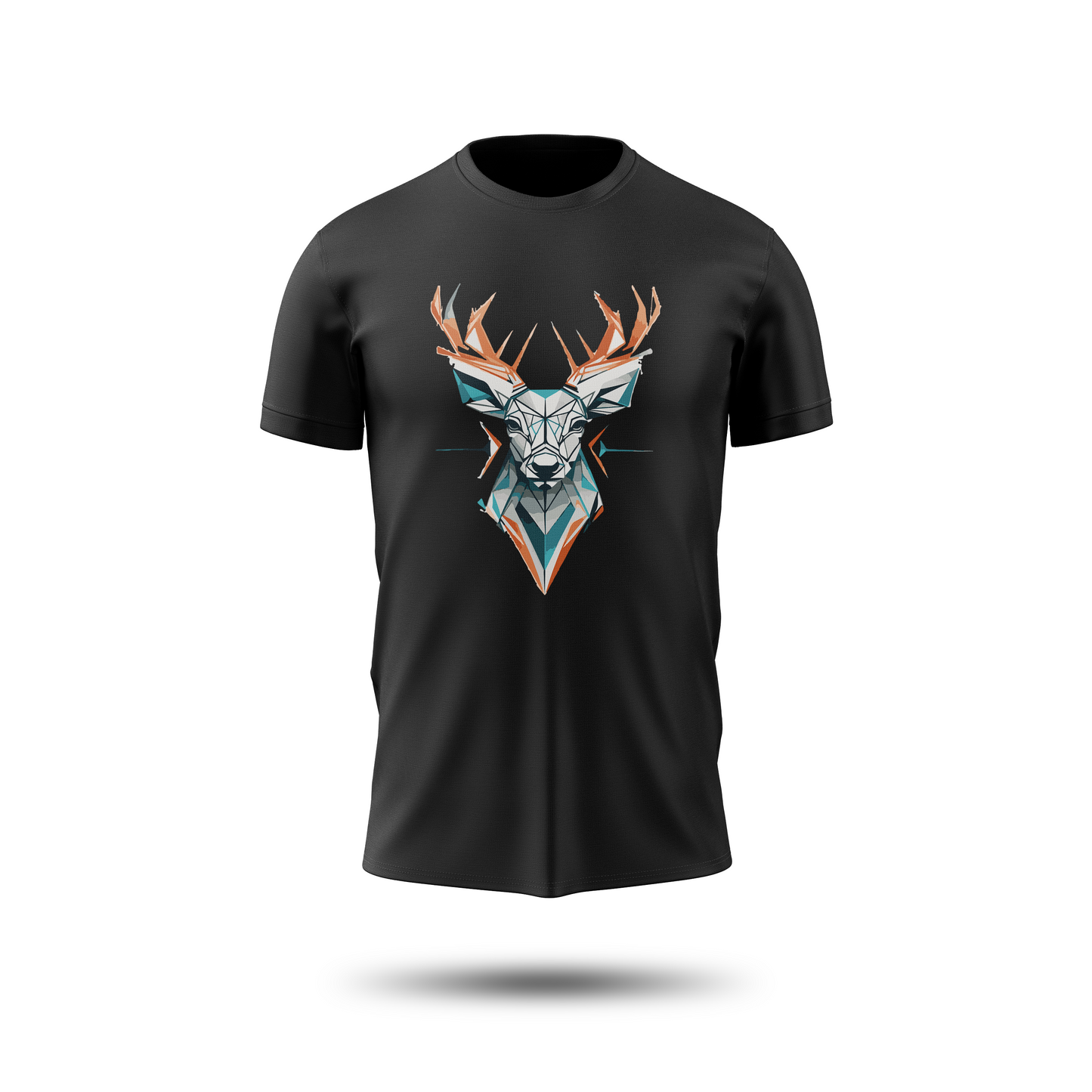 Geometric Deer Head Graphic T-Shirt – Abstract Animal Art Tee for Men & Women