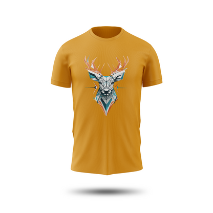 Geometric Deer Head Graphic T-Shirt – Abstract Animal Art Tee for Men & Women