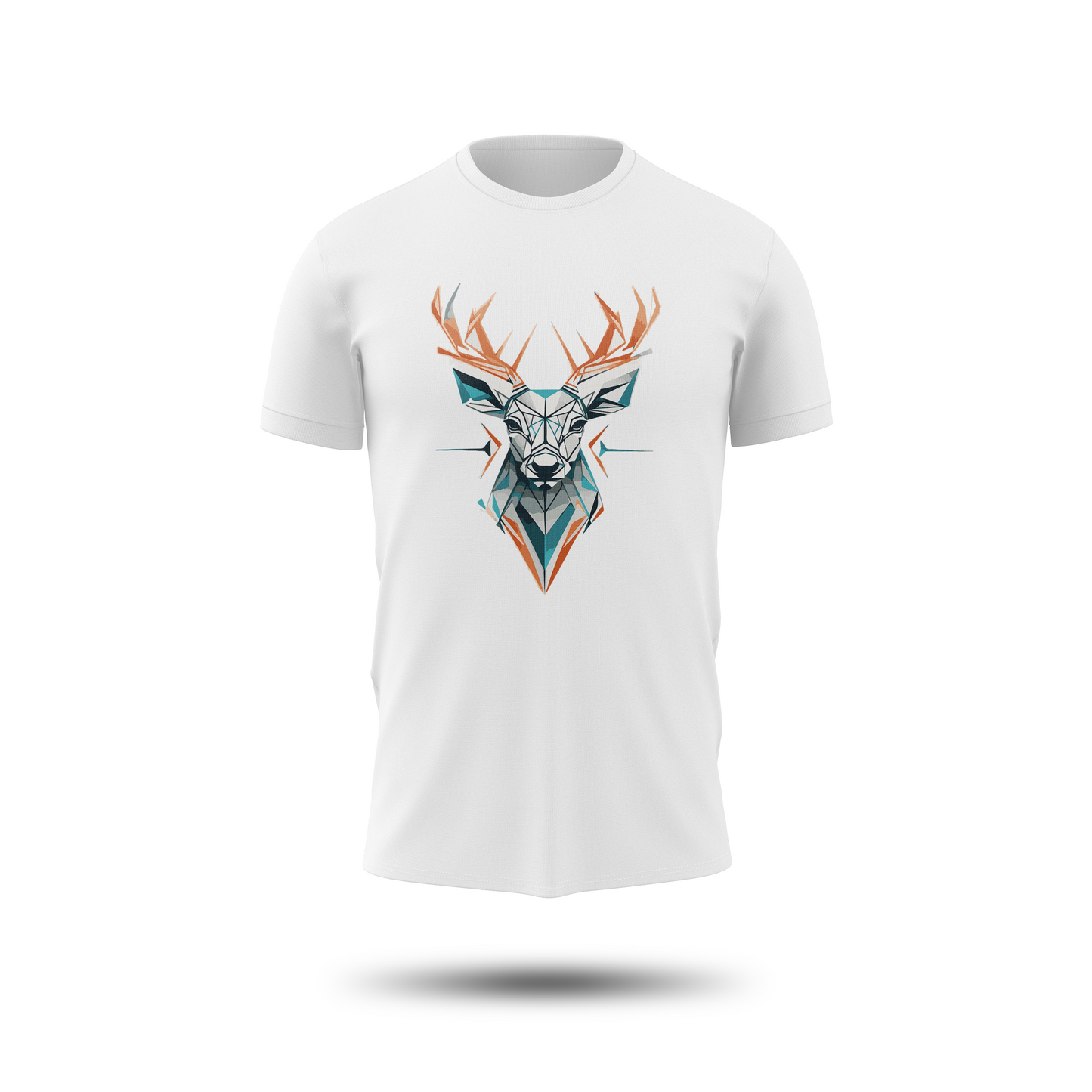 Geometric Deer Head Graphic T-Shirt – Abstract Animal Art Tee for Men & Women