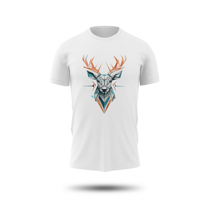 Geometric Deer Head Graphic T-Shirt – Abstract Animal Art Tee for Men & Women