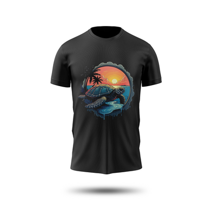 Tropical Sea Turtle Sunset –  Vibrant Island Vibes Apparel