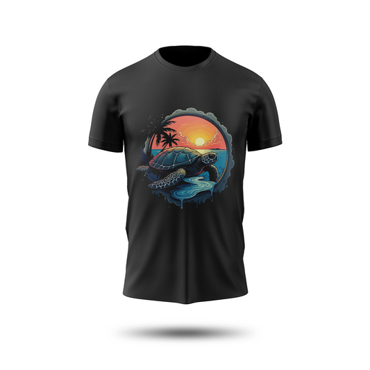 Tropical Sea Turtle Sunset –  Vibrant Island Vibes Apparel