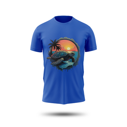 Tropical Sea Turtle Sunset –  Vibrant Island Vibes Apparel