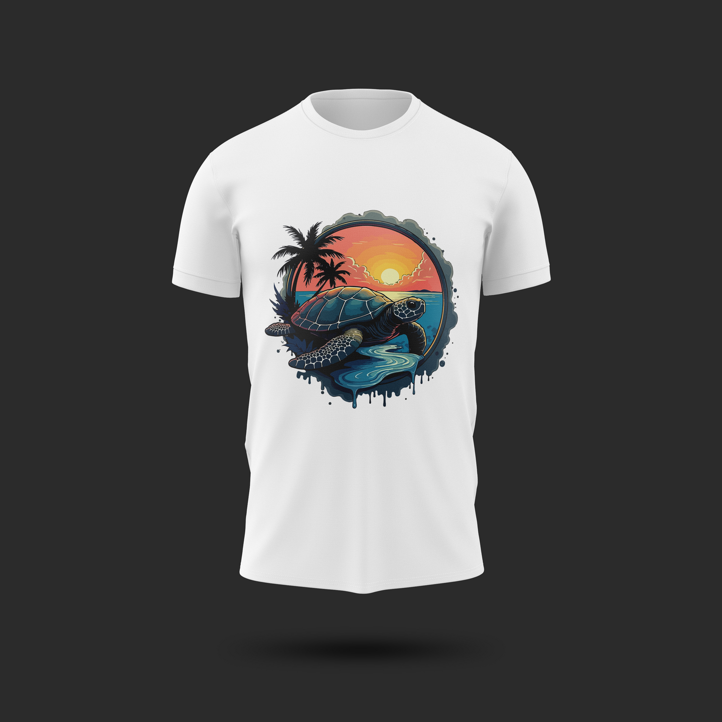 Tropical Sea Turtle Sunset –  Vibrant Island Vibes Apparel