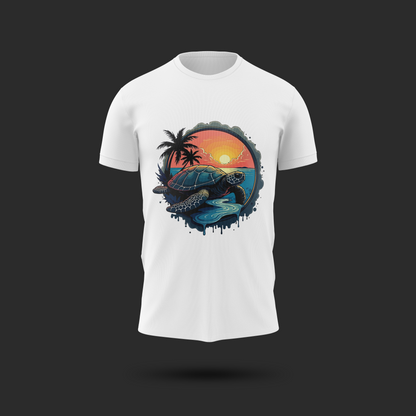 Tropical Sea Turtle Sunset –  Vibrant Island Vibes Apparel