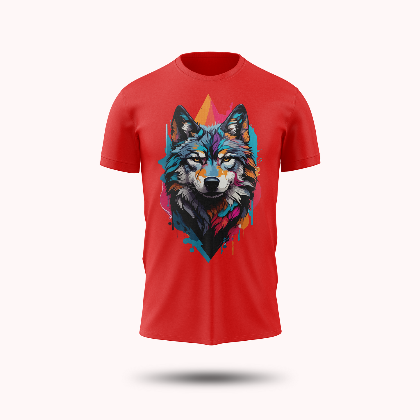 Color Splash Wolf – Vibrant Streetwear with Paint Splatter Design