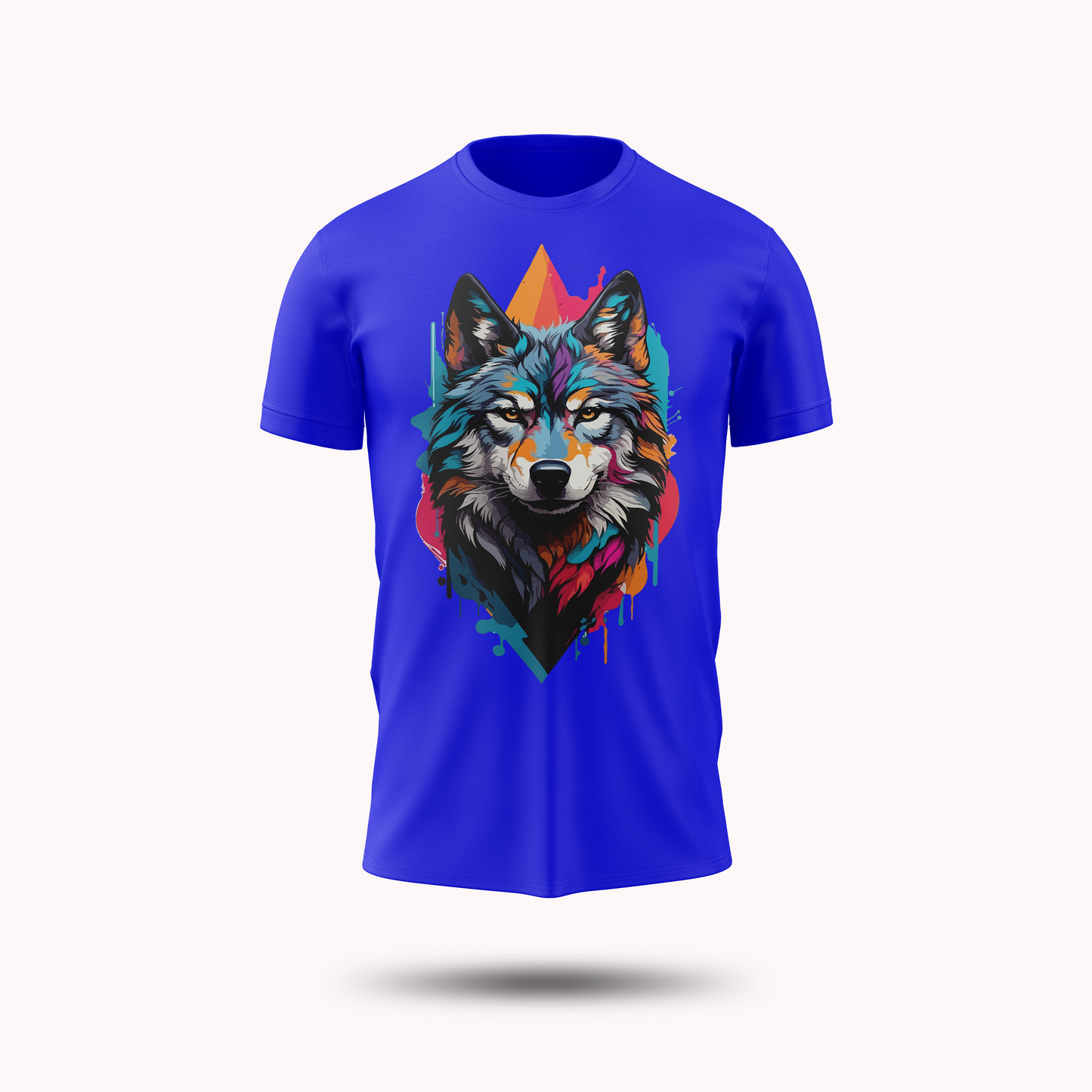 Color Splash Wolf – Vibrant Streetwear with Paint Splatter Design