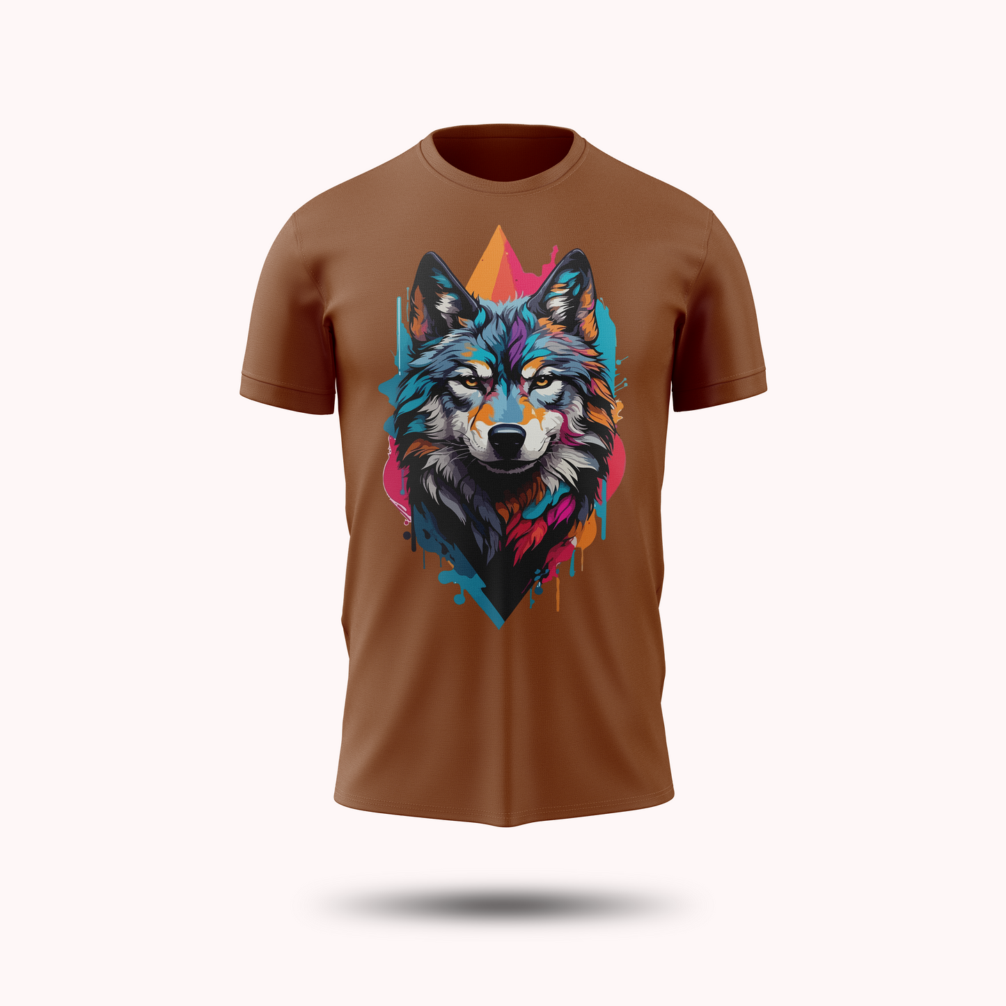 Color Splash Wolf – Vibrant Streetwear with Paint Splatter Design