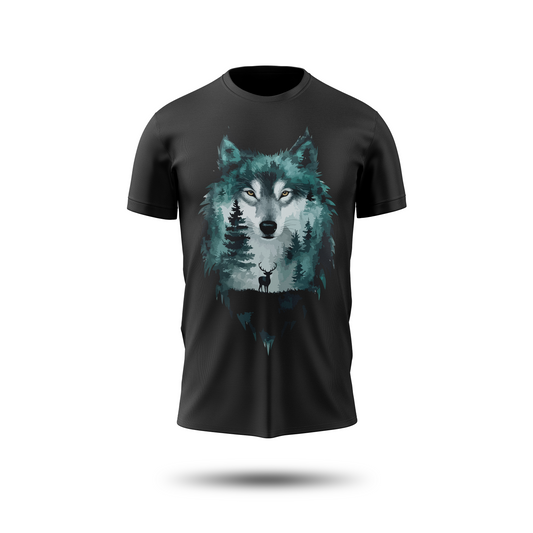 Forest Wolf – Design with Deer & Trees
